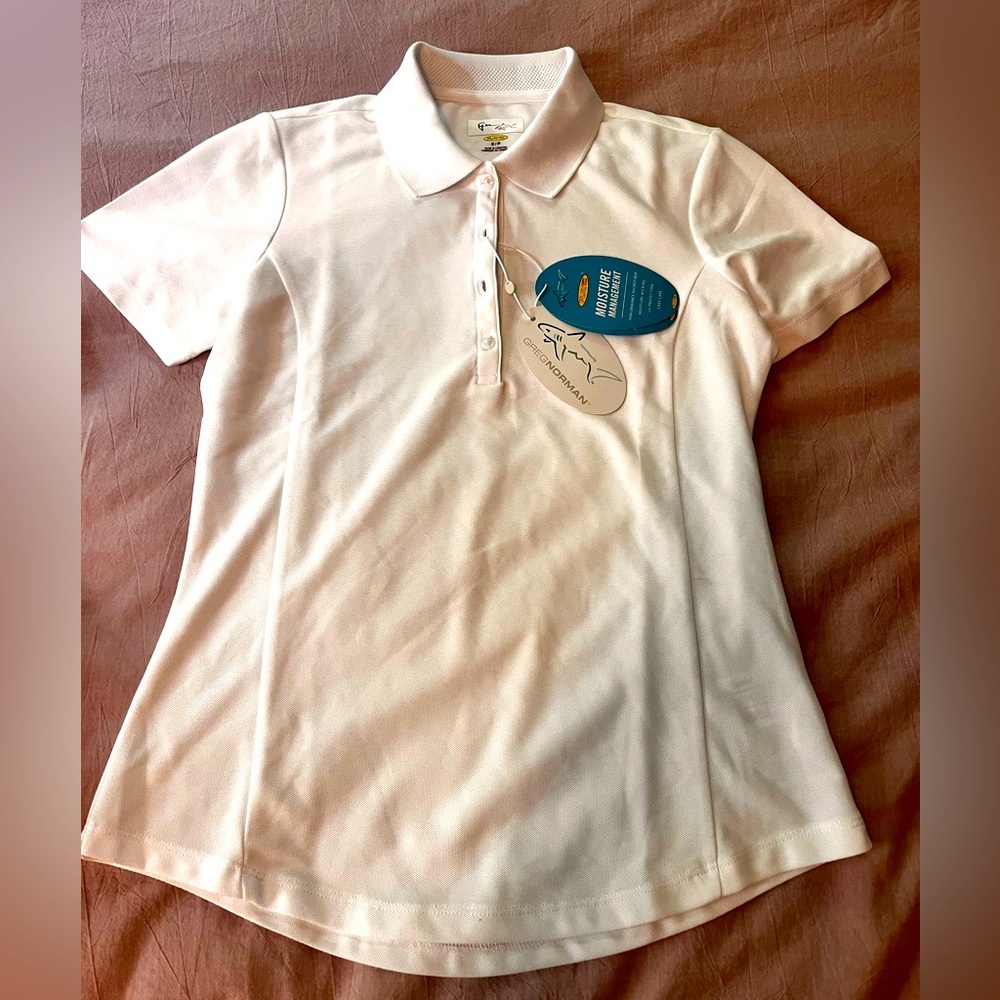 Classic White “Greg Norman” Golf Polo Shirt